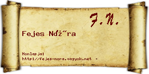 Fejes Nóra névjegykártya
