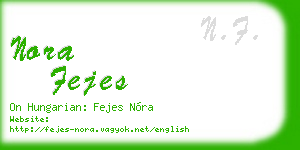 nora fejes business card