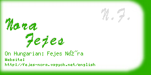 nora fejes business card